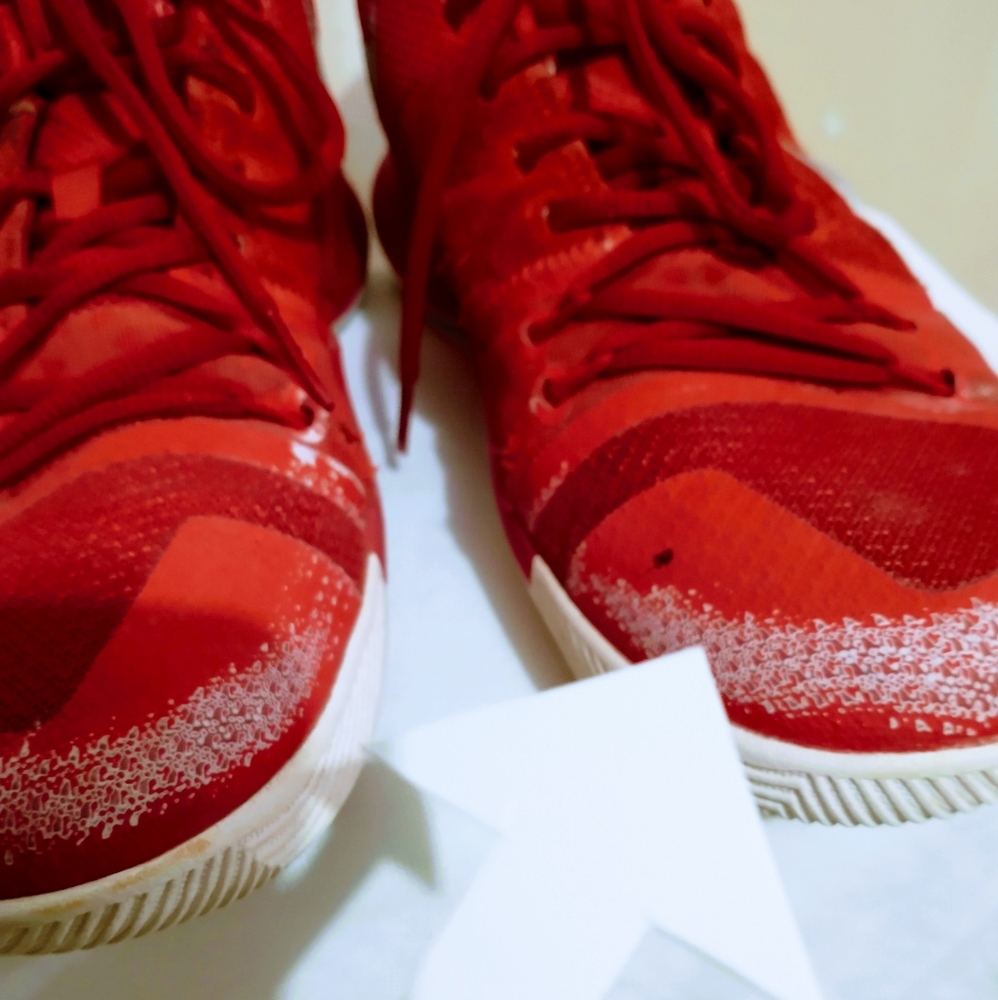 NIKE University Red, Grey & White Baskeball Shoes - Picture 12 of 15